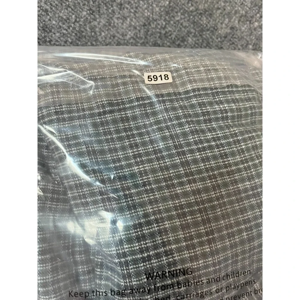 NWT‎ Vintage Ralph Lauren Polo Robe Mens Blue Check Plaid Logo Pony Size L/XL